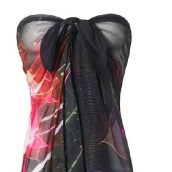 Semi-Sheer Beach Cover-Up (Color: Multicolor) - Picture 3 of 9